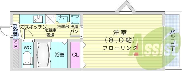 ペット可・角部屋・追炊き・洗面化粧台付き・１K