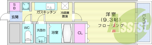 1ｋ、ＴＶ付きインターホン、追い焚き、オートロック。