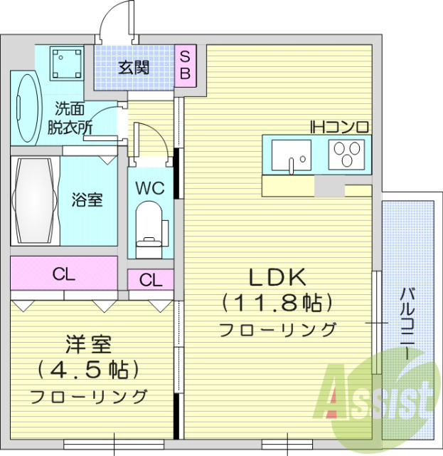 1LDK、ネット無料、宅配BOX、追焚機能、浴室換気乾燥機