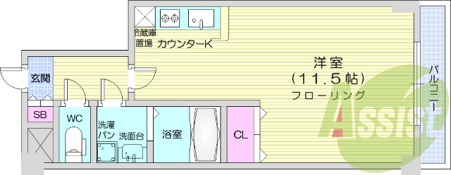 写真は別室です。1R、ペット相談、オートロック、宅配ボックス
