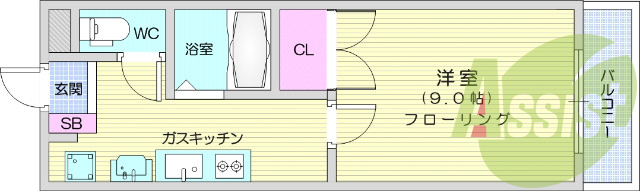 バス・トイレ別、シャンプードレッサー、モニターインターホン
