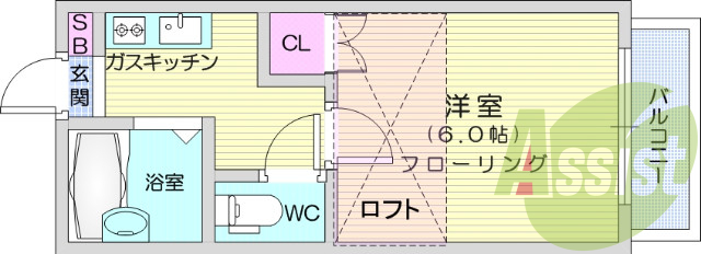 1Ｋ、バストイレ別、バルコニー、モニターホン、冷蔵庫