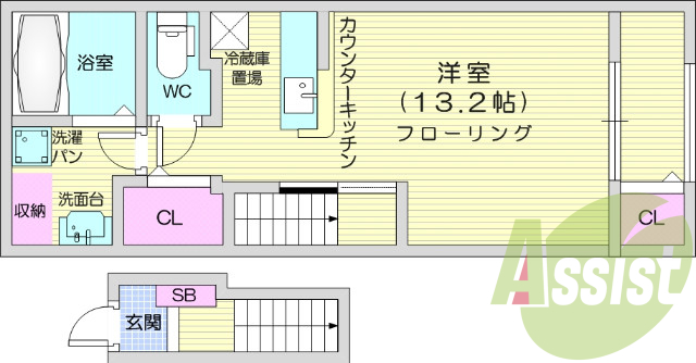 1K、ネット使用料不要、追焚機能、浴室乾燥機、宅配ボックス