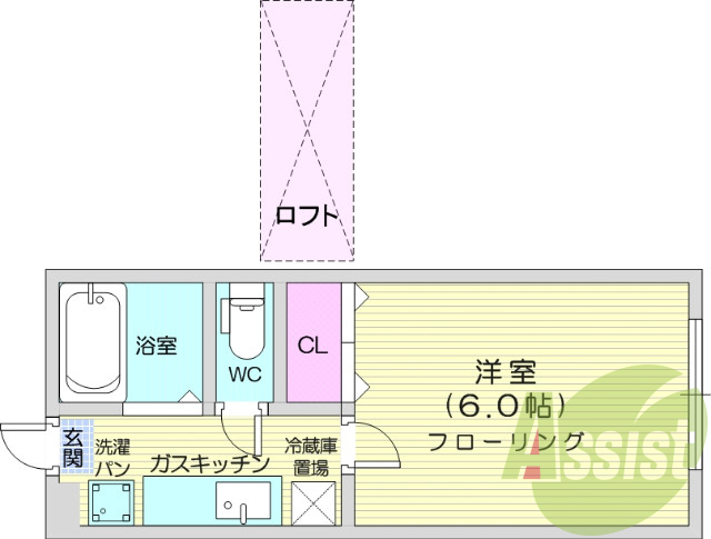 １K、風呂トイレ別、モニター付きインターホン、CATV