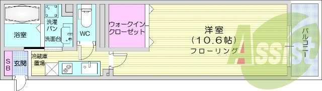1K、TVインターホン、オートロック、追い炊き機能付。