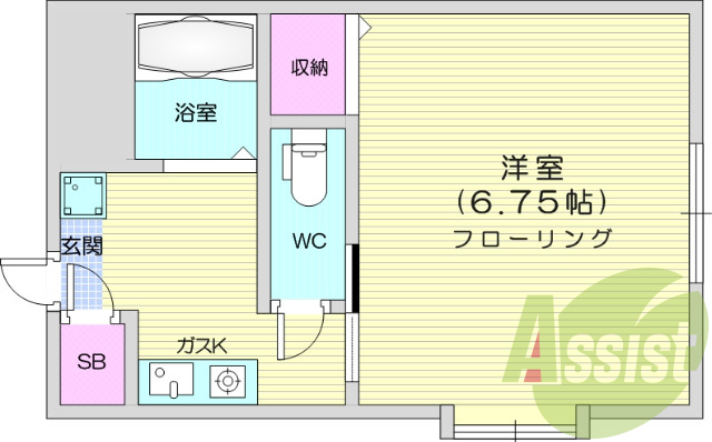 1K、インターネット使用無料、B・T別、温水洗浄便座