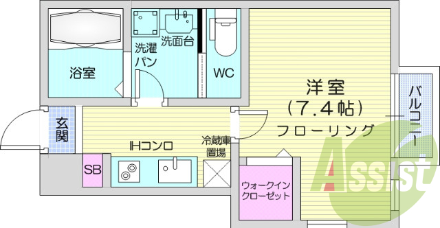 1K、IHクッキングヒーター、インターネット無料
