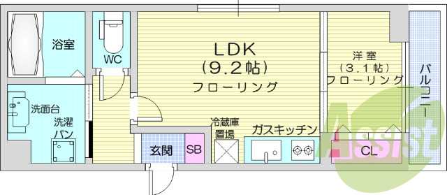 １LDK、浴室乾燥、追焚、IH3口コンロ、インターネット無料