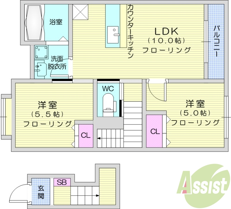 2階の間取り図
