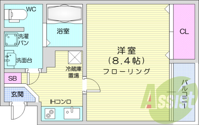 １K、追い焚き、エアコン、モニター付きインターホン