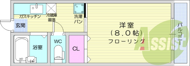 1K、エアコン、バストイレ別、モニター付インターホン