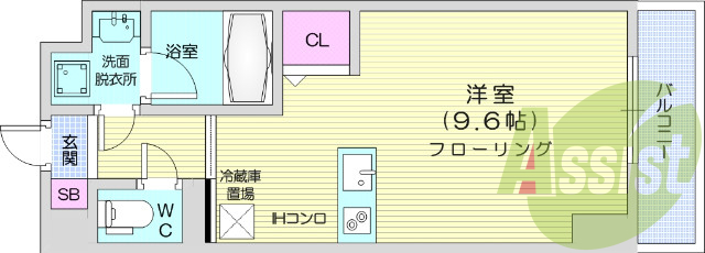 1R、浴室乾燥、追い焚き、ネット無料、宅配ボックス、エアコン