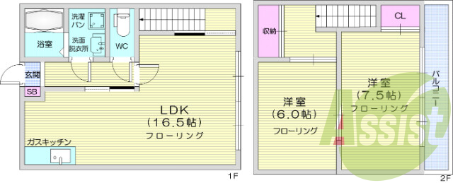 2LDK、エアコン、室内洗濯機置場、トイレ浴室別、収納