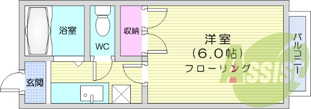 1K、追い焚き機能、ペット可、エアコン付き