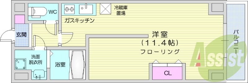 お写真は202号室のものです。参考にしてくださいませ。