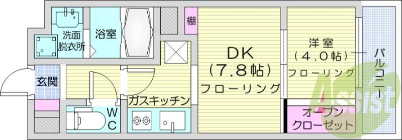 1ＤＫ、エアコン、オートロック、シャンプードレッサー