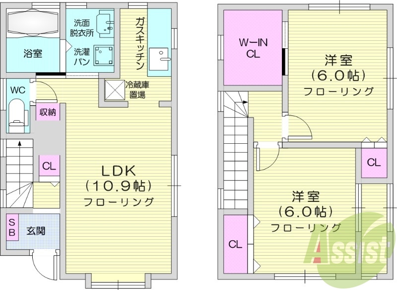 2LDK、追焚機能、浴室乾燥、エアコン。
