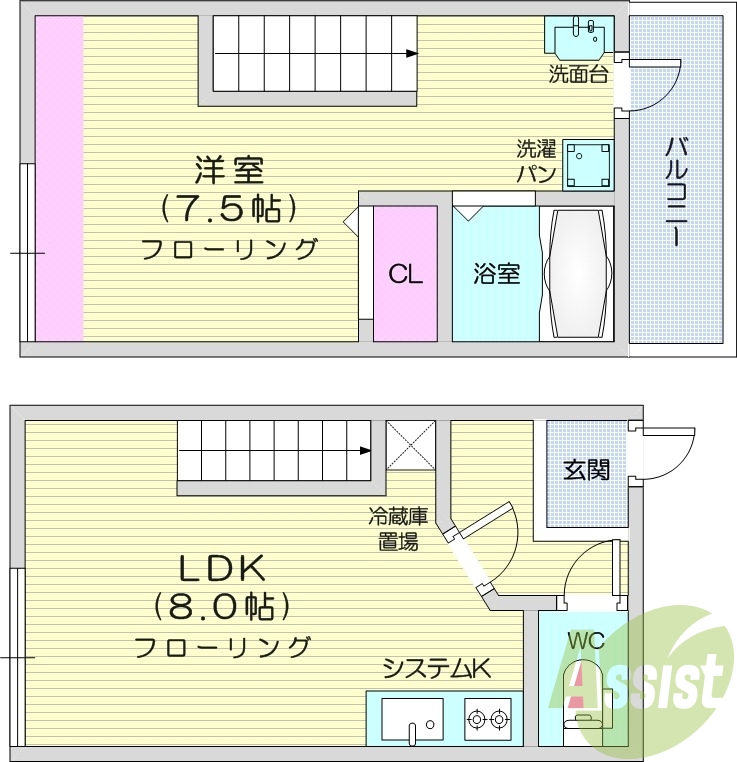 システムキッチン、追い焚き機能、メゾネット