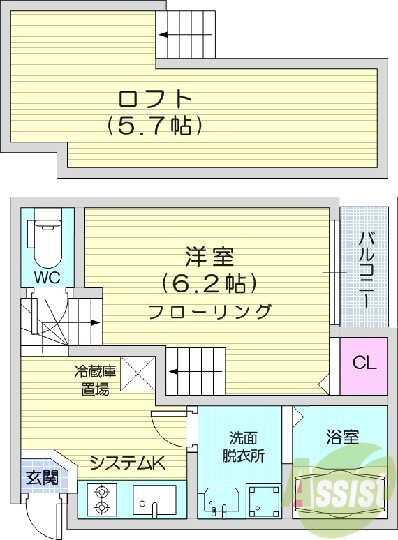1K、防犯シャッター、バストイレ別、温水洗浄便座、エアコン