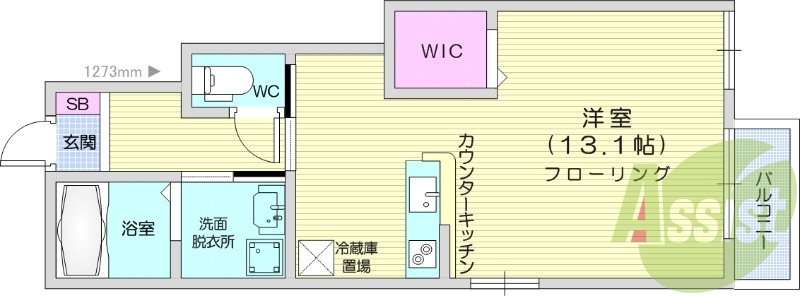 1R、モニターホン、カウンターキッチン、追炊き機能