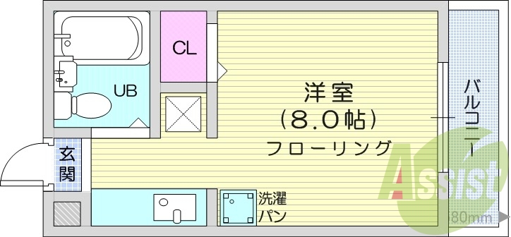 1*、エアコン、クローゼット、室内洗濯機置き場