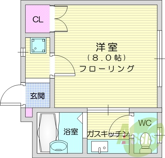 お写真は301号室のものです。参考にしてくださいませ。