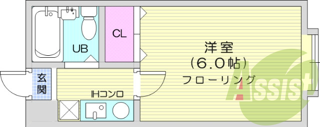 1K、ペット可、オートロック、外観タイル張り、照明器具付