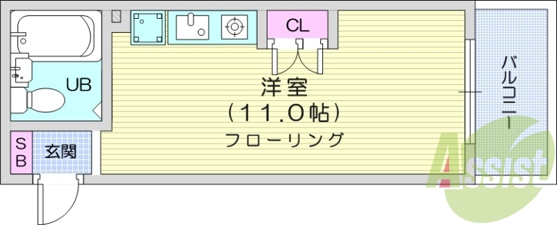 ワンルーム、エアコン、室内洗濯機置き場、トイレ浴室別、収納