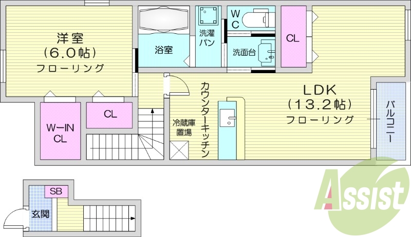 1LDK、温水洗浄便座、洗面所独立、バストイレ別、エアコン