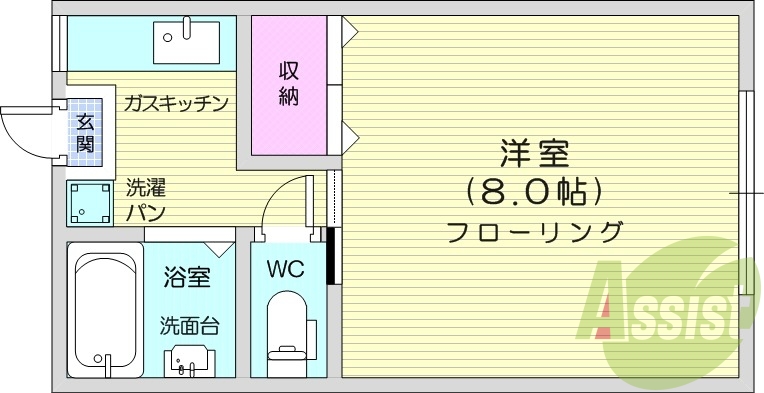 お写真は206号室のものです。参考にしてくださいませ。