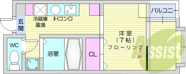 1K、バストイレ別、ウォシュレット、シューズボックス