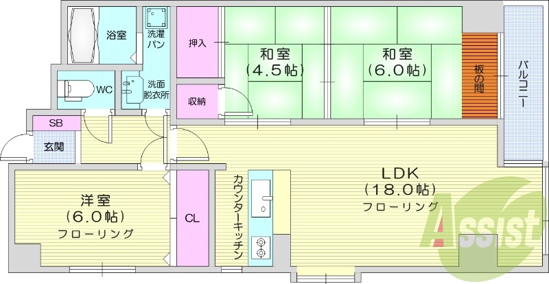 3LDK、追い炊き機能、独立洗面台、TVモニターホン
