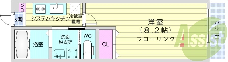 １K、バストイレ別、IHクッキングヒーター、オートロック