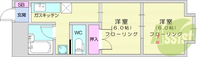 2K、浴室乾燥機、ウォシュレット、駐車場無料。