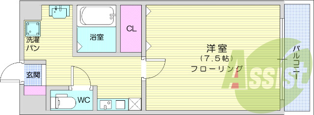 1K・オール電化・バス、トイレ別・収納
