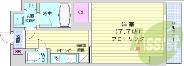 1K、浴室乾燥、追い焚き、ネット無料、宅配ボックス、エアコン