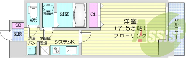 1Ｋ、ウォシュレット、洗髪洗面化粧台、追い焚き
