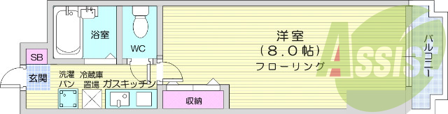 1K、オートロック、宅配ボックス、インターネット無料