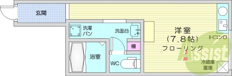 1R、インターネット使用料無料、宅配ボックス、温水洗浄便座付