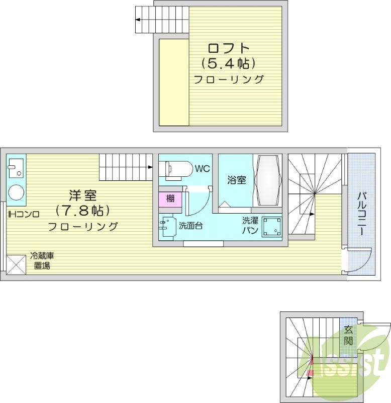 1R、インターネット使用料無料、宅配ボックス、温水洗浄便座付