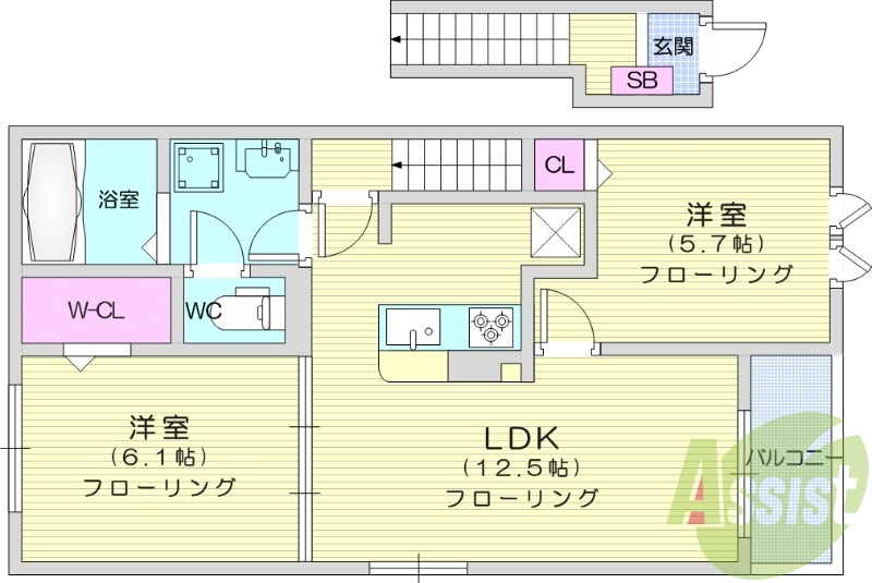2LDK、ペット相談、ネット無料、浴室乾燥、洗面化粧台