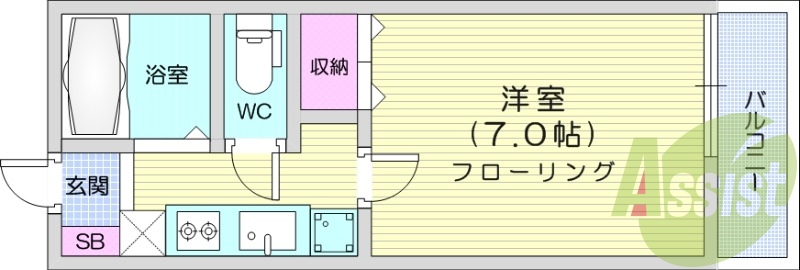 1K、温水洗浄便座、インターネット使用料無料です。