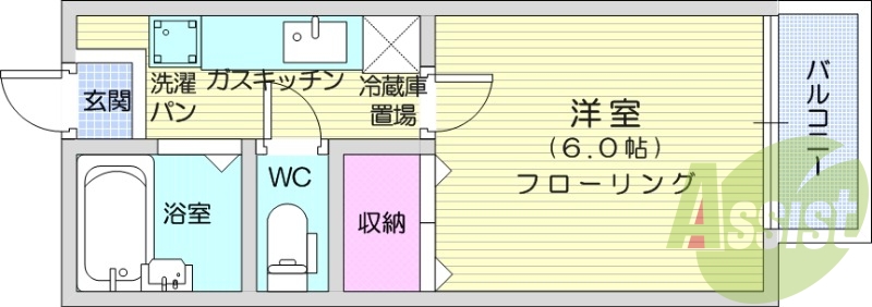 1K、リノベーション済み、バストイレ別、