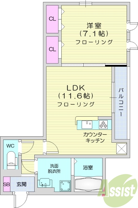 1LDK、ペット相談、ネット不要、オートロック。