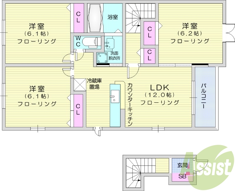 3LDK、追焚機能、浴室乾燥機、独立洗面台