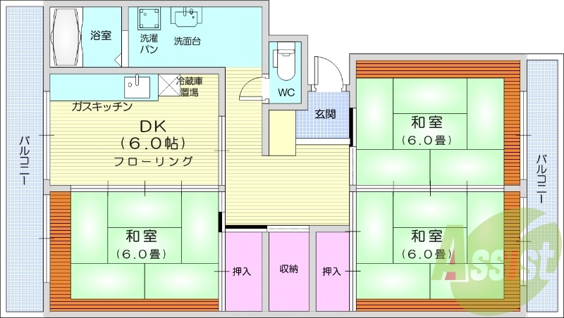 3DK、ペット相談可能、長町南駅徒歩圏内