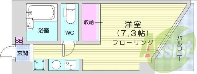 1K、エアコン、バストイレ別、IHクッキングヒーター