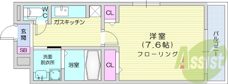 1K、ペット可、浴室乾燥機、オートロック、システムキッチン