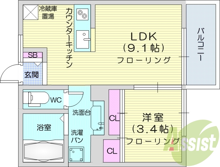 １LDK、TVモニターホン、エアコン付き、インターネット無料