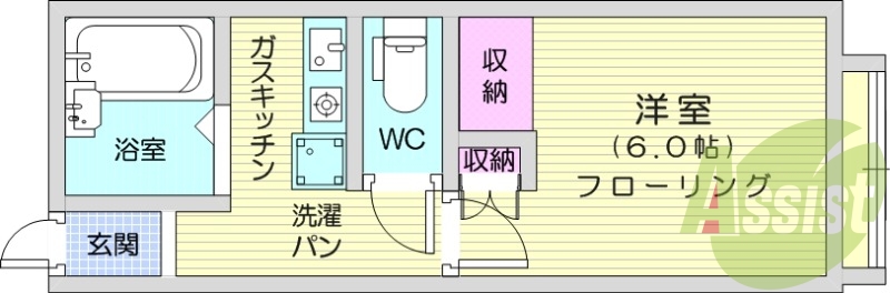 1K、インターネット無料、温水洗浄便座、バストイレ別